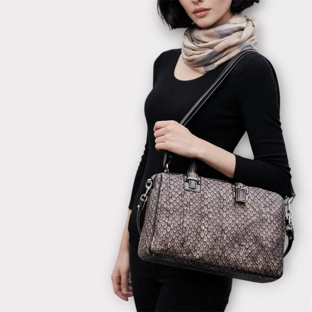 COACH Taylor Snake Print Bag F26037
Gunmetal Python Embossed Luxe
Structured - Picture 15 of 16